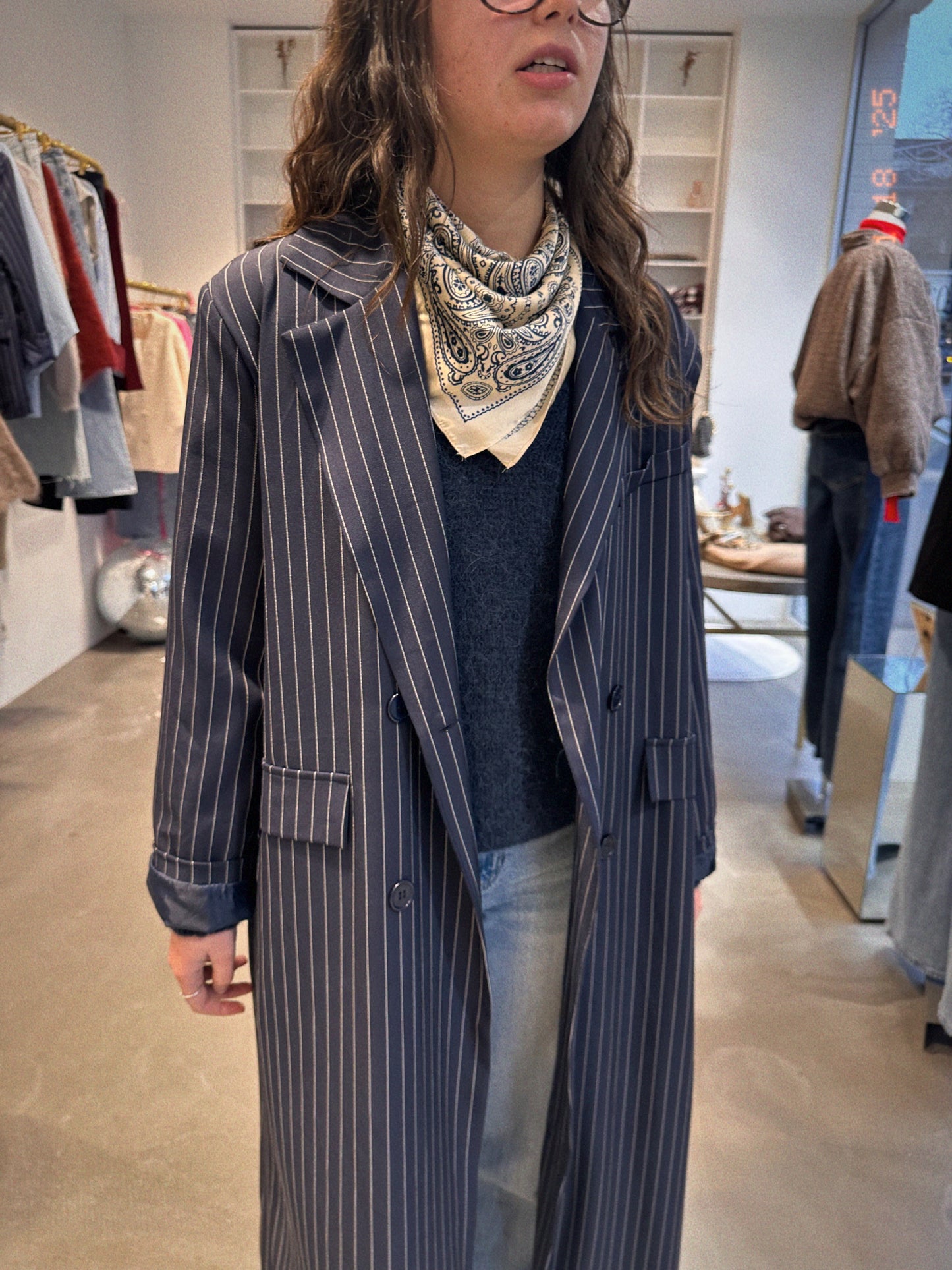 Eden, le blazer long rayé